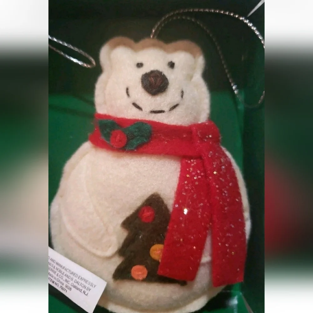 Vtg NIB Felt Christmas Ornaments Russ Berrie Barnes And Noble B Dalton Exclusive